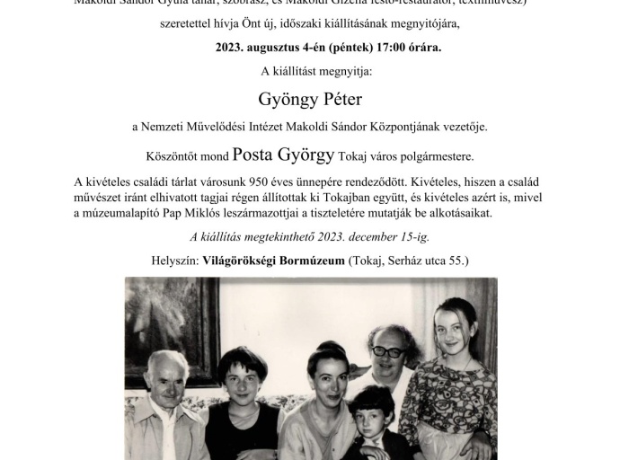 &quot;Jel-képző&quot; - A Makoldi család kiállítása - 2023. 08. 04.